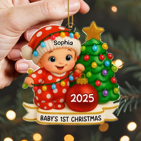 Personalized Baby's First Christmas Ornament 2025